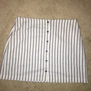 Button up white striped skirt